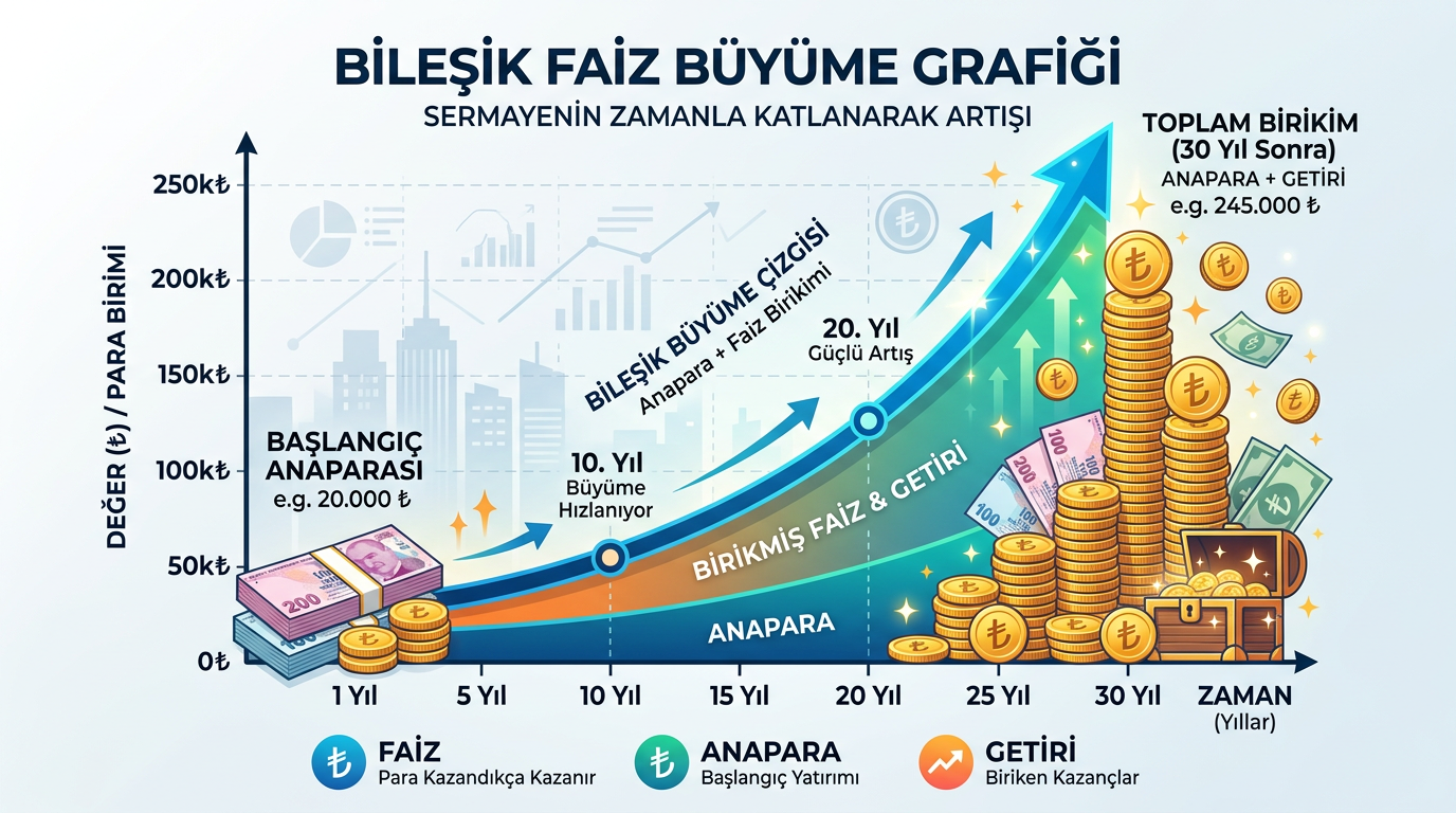 Bileşik faiz büyüme grafiği