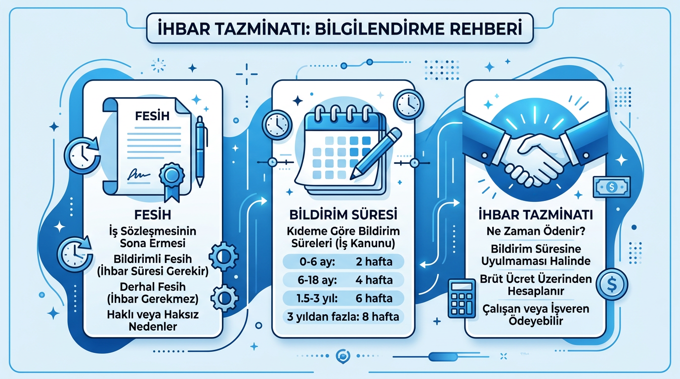 İhbar tazminatı: bildirim süresi ve brüt maaşa göre hesaplama