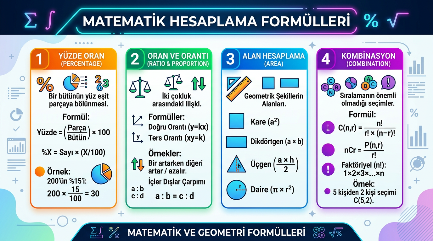 Matematik hesaplama yüzde oran alan