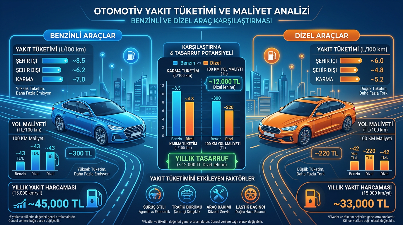Yakıt tüketimi otomotiv hesaplama