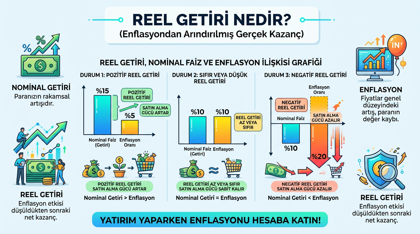 Reel getiri nominal faiz enflasyon grafiği