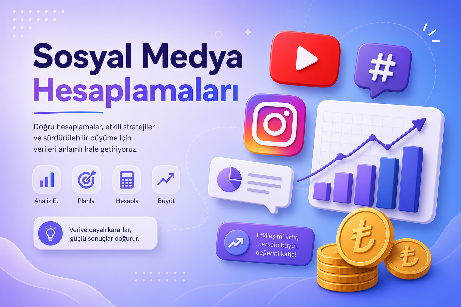 Sosyal medya hesaplama YouTube Instagram