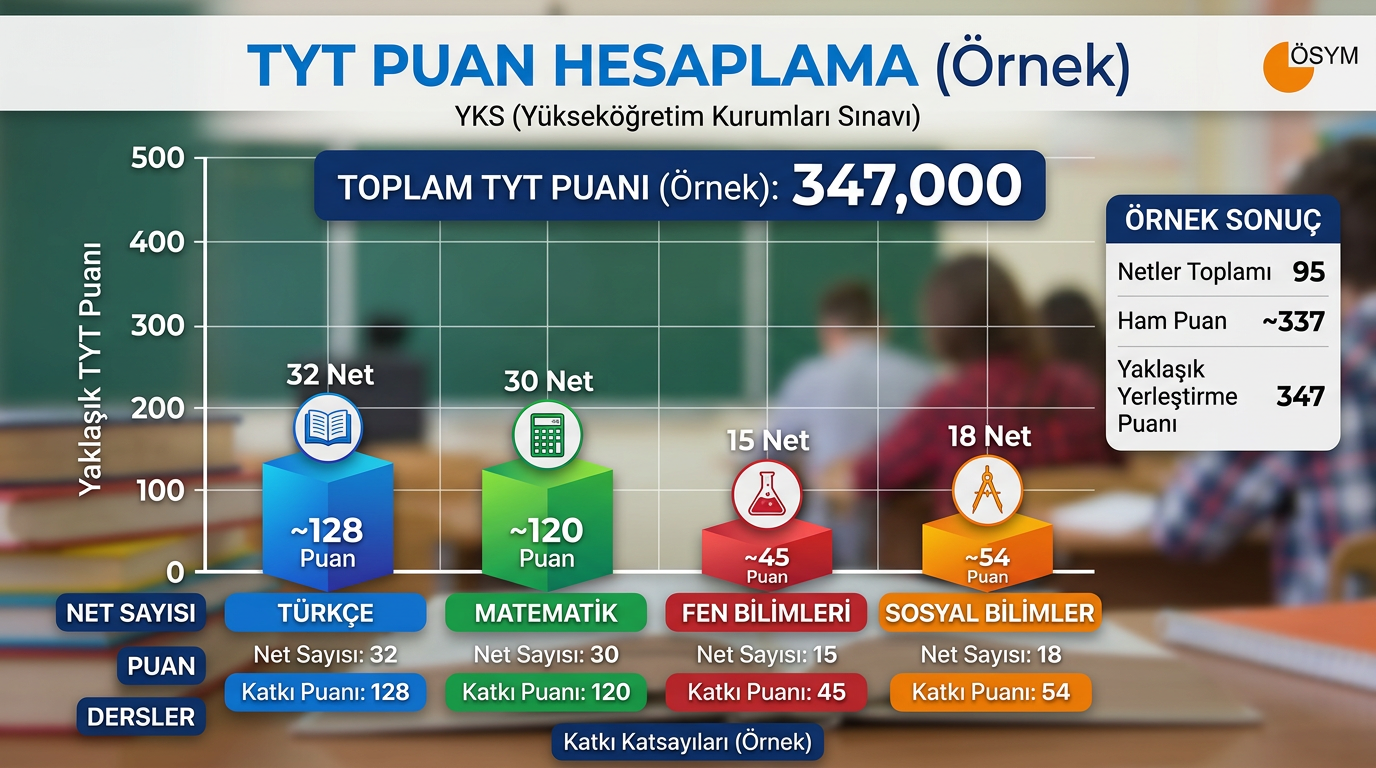 TYT puan hesaplama grafik Türkçe