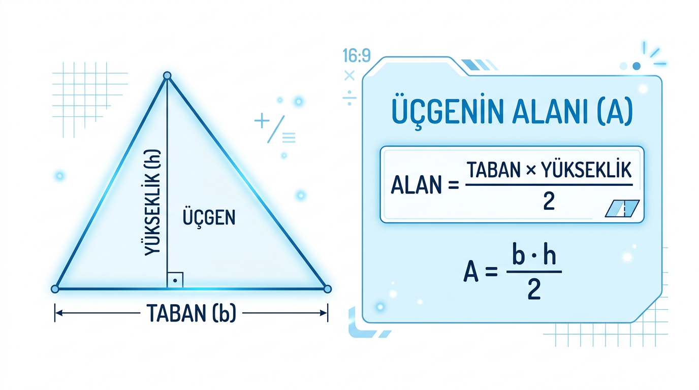 Üçgen alan hesaplama grafik Türkçe
