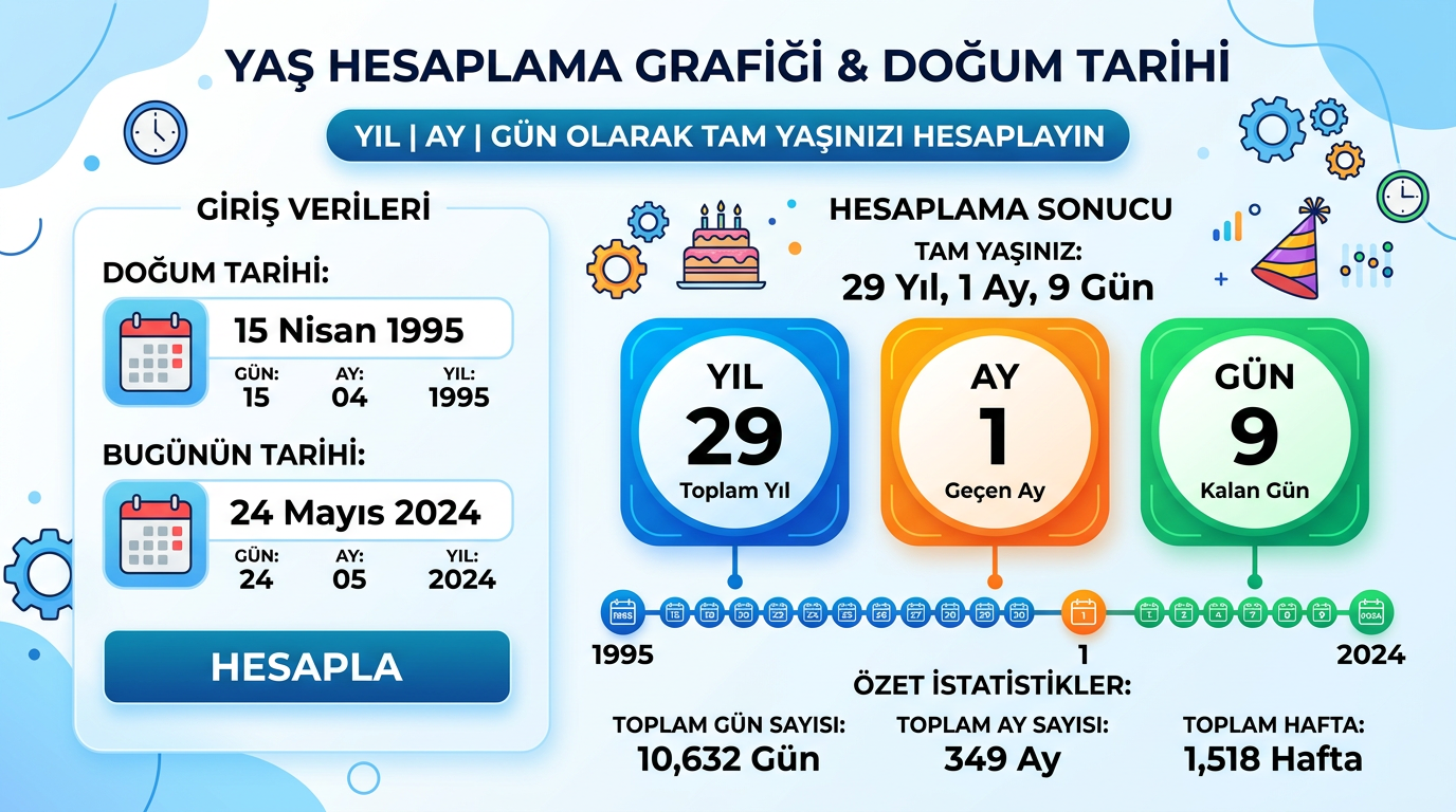 Yaş ve zaman farkı hesaplama