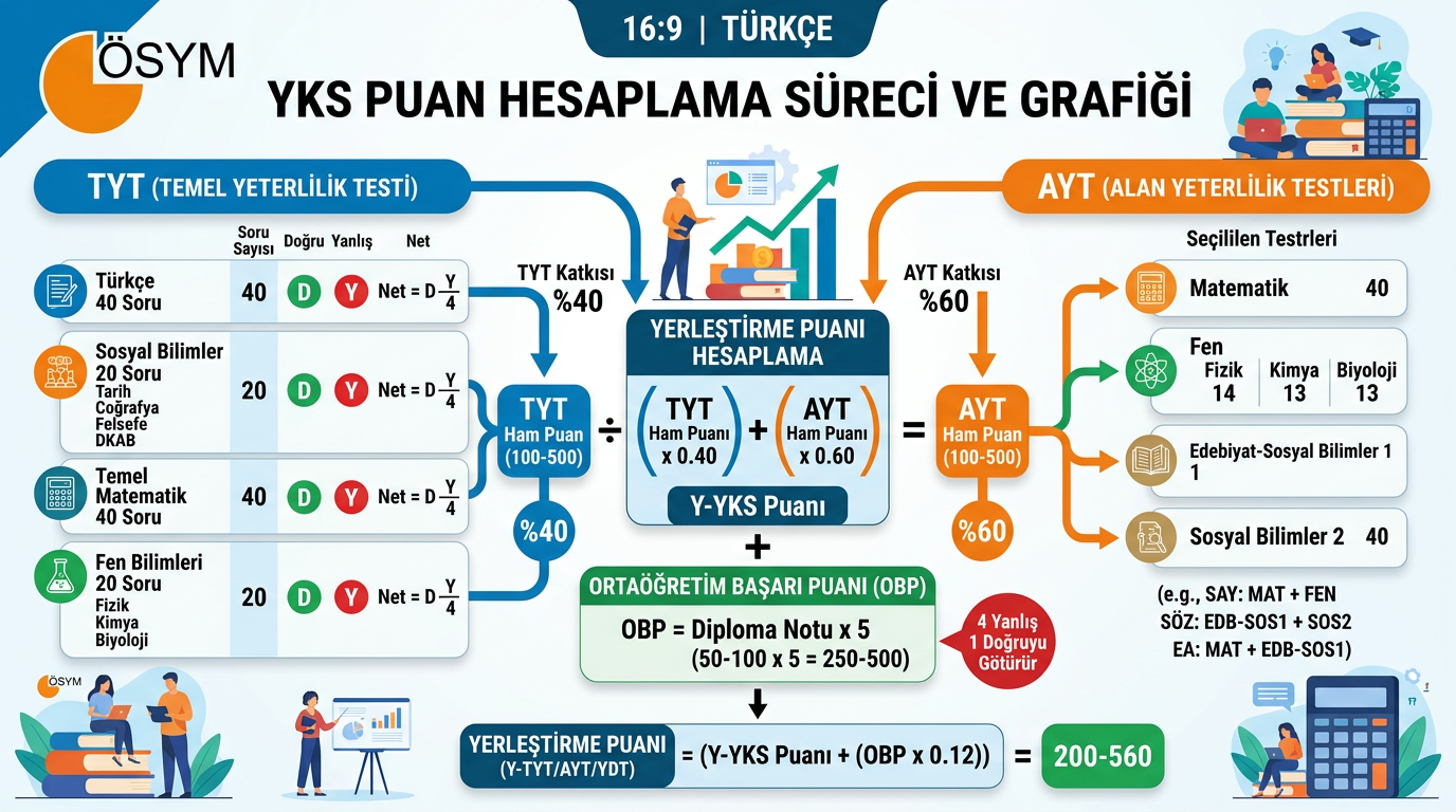 YKS puan hesaplama grafik Türkçe